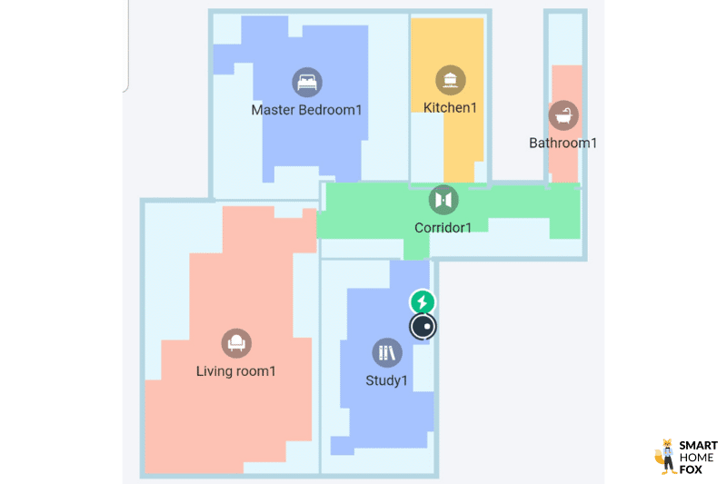 Wohnungskarte ist in der Yeedi Home App zu sehen